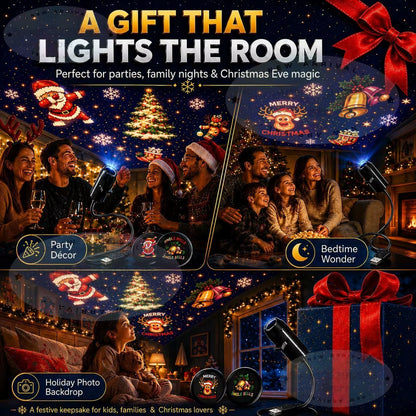 2027Christmas Projector Light, Plug and Play USB Xmas Night Light with 6 Patterns